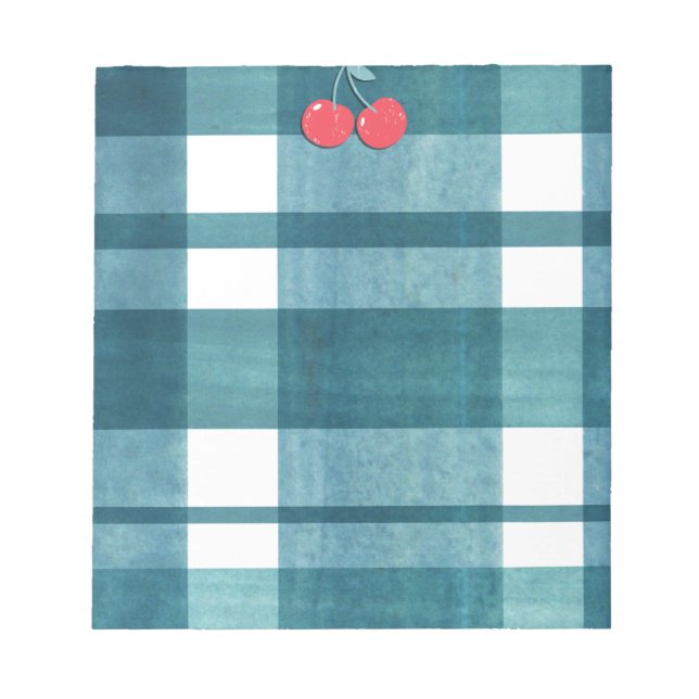 Bloco De Notas Gingham verde (Frente)