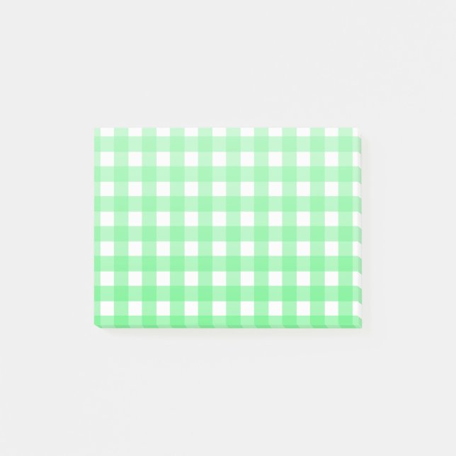 Bloco De Notas Gingham verde (Frente)