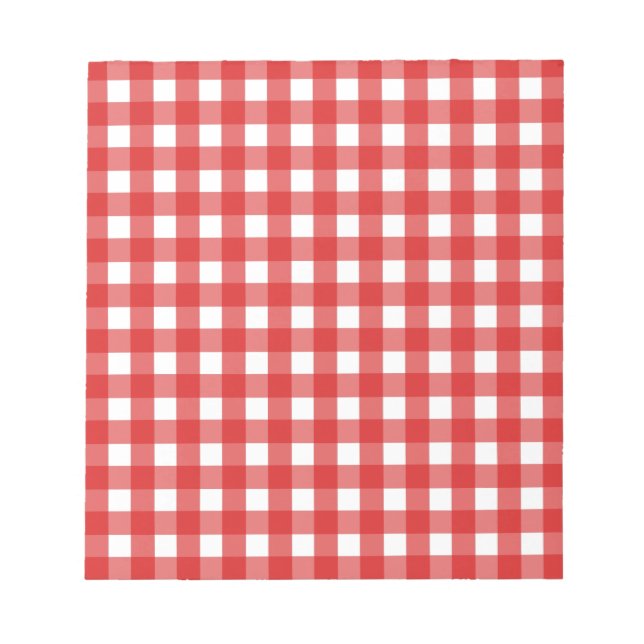 Bloco De Notas Gingham vermelho (Frente)