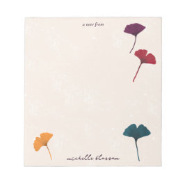 Bloco De Notas Ginkgo Leaf Pattern Watercolor Call Cores de outon