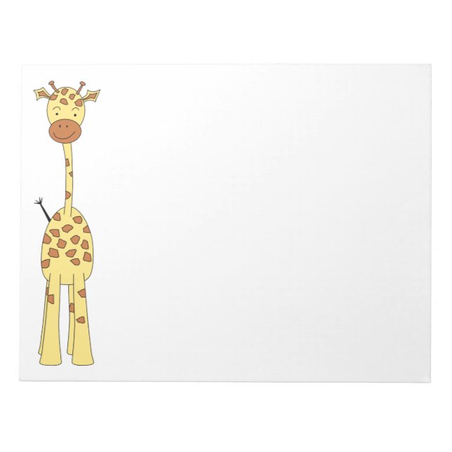 Bloco De Notas Girafa Bonita Alta. Cartoon Animal. (Frente)