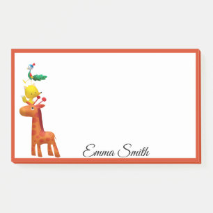 Bloco De Notas Girafa-branca Fox Peacock Kawaii Animal