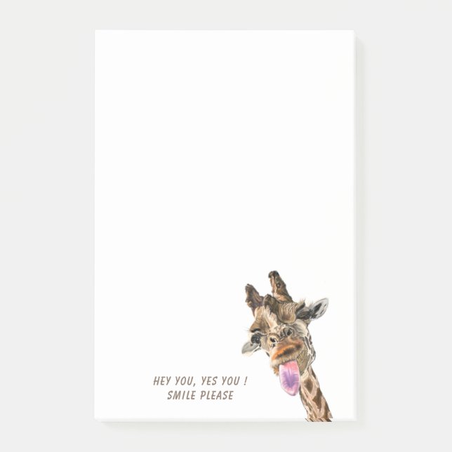 Bloco De Notas Girafa Divertida Notas Adhesivas Funny Post-it® (Frente)