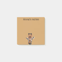 girafa engraçada e fundo castanho, personalização