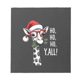 Bloco De Notas Girafa Fofa Com Chapéu de Papai Noel Feliz Natal G