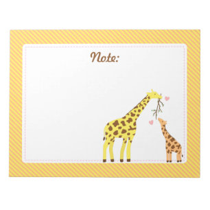 Bloco De Notas Girafa Mãe e Bebê Coloridos Para Crianças