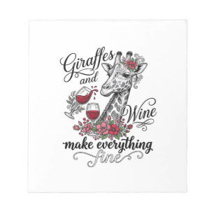 Bloco De Notas Girafas E Vinho Camisa Desenho Gravura Vintage_1