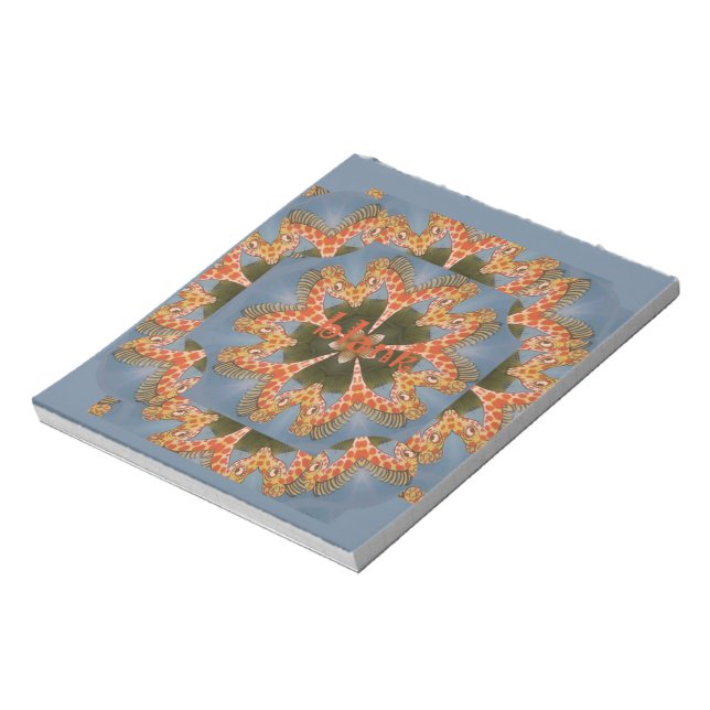 Bloco De Notas Giraffe Abstrato Art Impressão (Invertido)