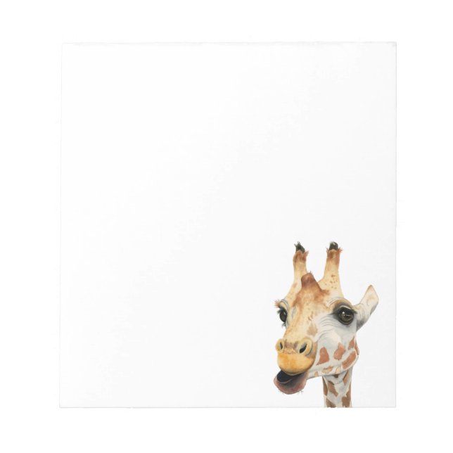 Bloco De Notas Giraffe Amantes de os animais Watercolor Art (Frente)