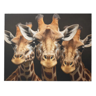 Bloco De Notas Giraffe Animal Selvagem Retrato Natureza Beleza