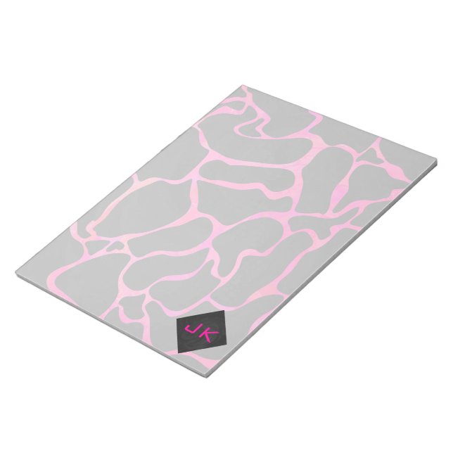 Bloco De Notas Giraffe Hot Pink e Impressão preto (Inclinado)