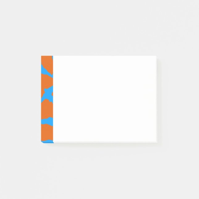 Bloco De Notas Giraffe Impressão Orange Cyan (Frente)