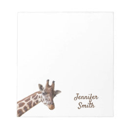 Bloco De Notas Giraffe Safari Nome Personalizado