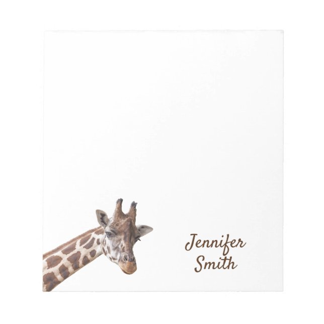 Bloco De Notas Giraffe Safari Nome Personalizado (Frente)