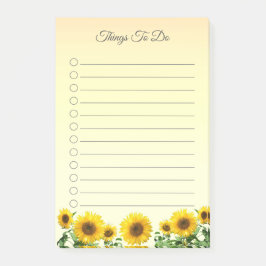 Bloco De Notas Girassóis Elegantes Coisas Para Fazer Notas Adesi