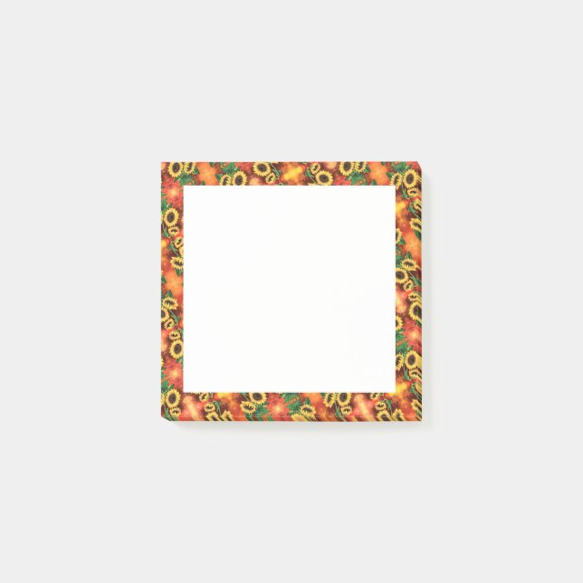 Bloco De Notas Girassóis Enquadrados Posta Notas (Frente)