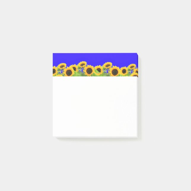 Bloco De Notas Girassóis Postam Notas da Ucrânia Bandeiras (Frente)