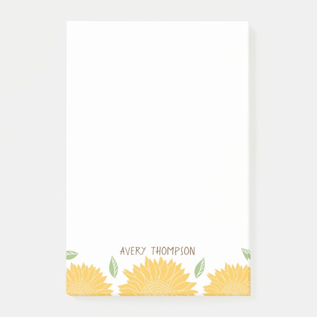 Bloco De Notas Girassóis rústicos do país personalizados (Frente)