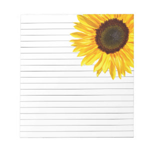 Bloco De Notas Girassol Amarelo Cheery Linhado