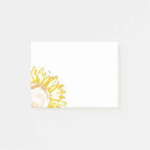 Bloco De Notas Girassol amarelo de néon