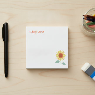 Bloco De Notas Girassol Caprichoso com Nome Personalizado
