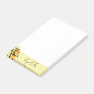 Bloco De Notas Girassol e borboleta personalizados