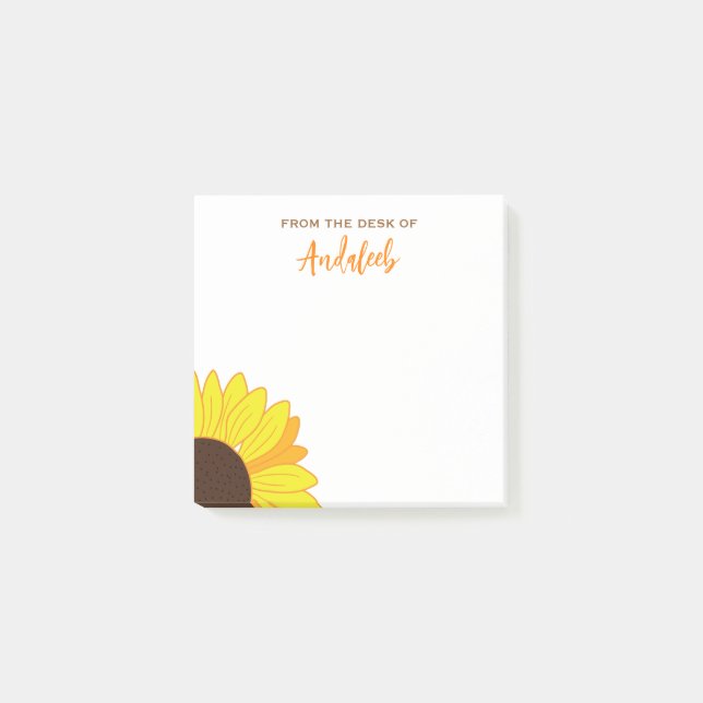 Bloco De Notas Girassol personalizado (Frente)
