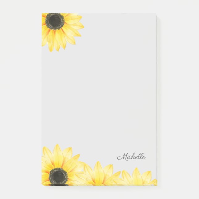 Bloco De Notas Girassol Personalizado (Frente)