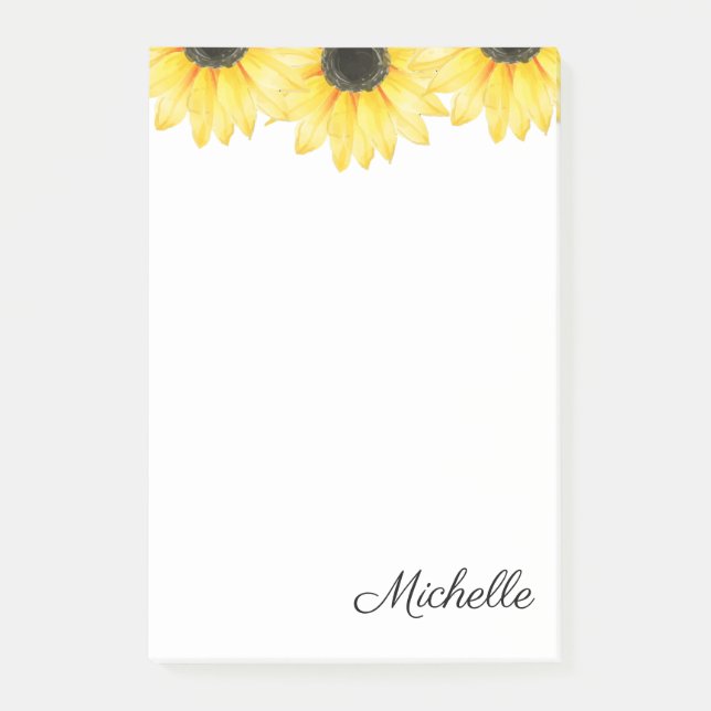 Bloco De Notas Girassol Personalizado (Frente)