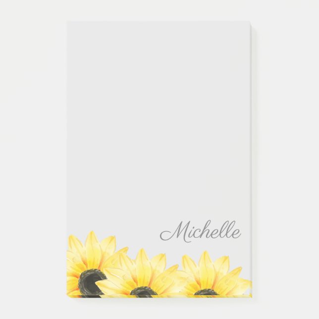 Bloco De Notas Girassol Personalizado (Frente)