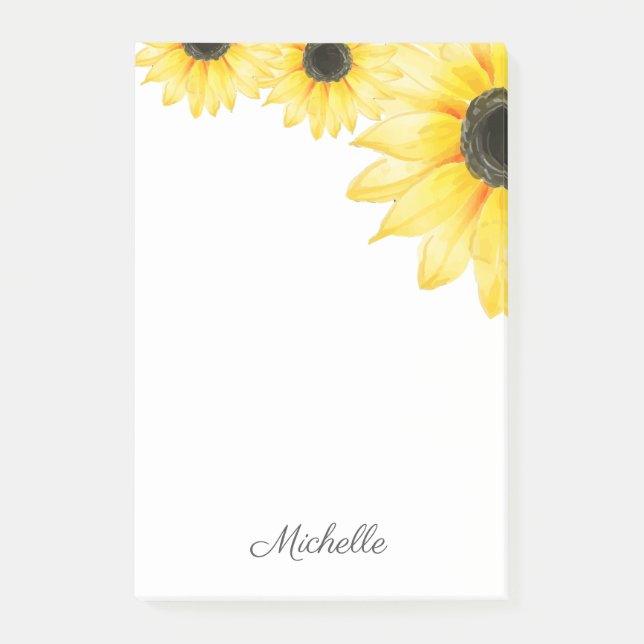 Bloco De Notas Girassol Personalizado (Frente)