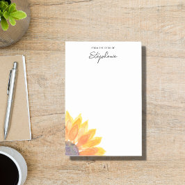 Bloco De Notas Girassol Personalizado Da Mesa Do