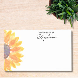 Bloco De Notas Girassol Personalizado Da Mesa Do