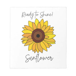 Bloco De Notas Girassol pronto para brilhar girassol