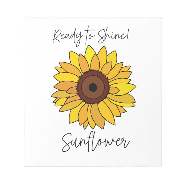 Bloco De Notas Girassol pronto para brilhar girassol (Frente)