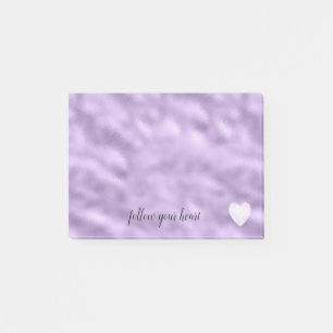 Bloco De Notas Girly Glam Purple Heart Personalised Inspirational