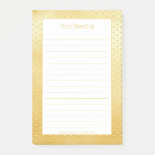 Bloco De Notas Girly Hearts Faux Gold Foil Ouro Patterno