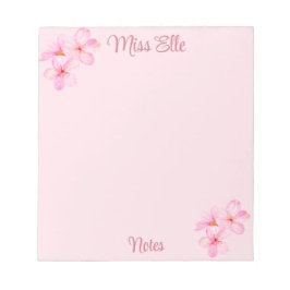 Bloco De Notas Girly Pink Floral Custom