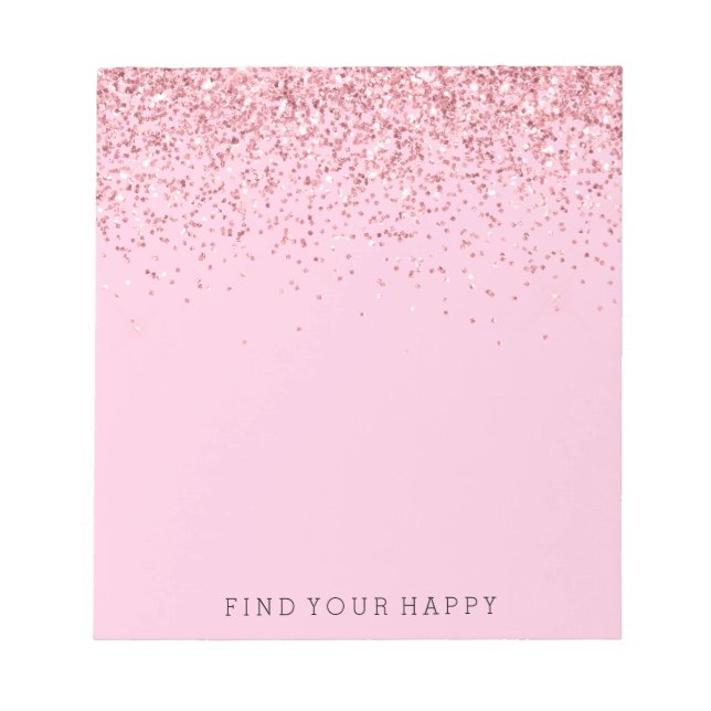 Bloco De Notas Girly Pink Glitter Sparkle (Frente)