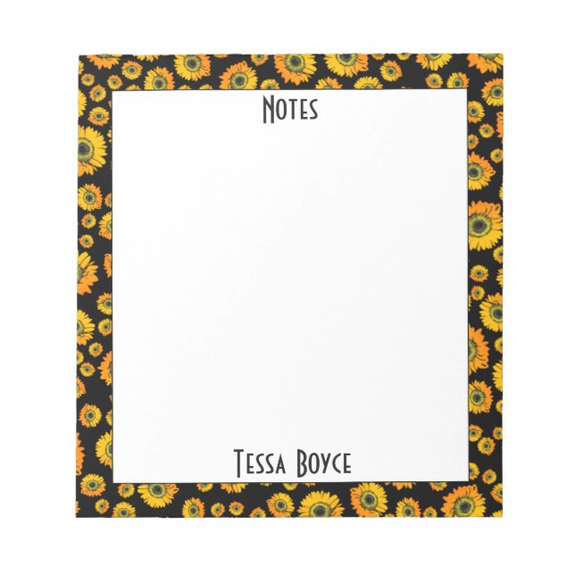 Bloco De Notas Girly Rustic Yellow Girly Girly Rústica Monograma (Frente)