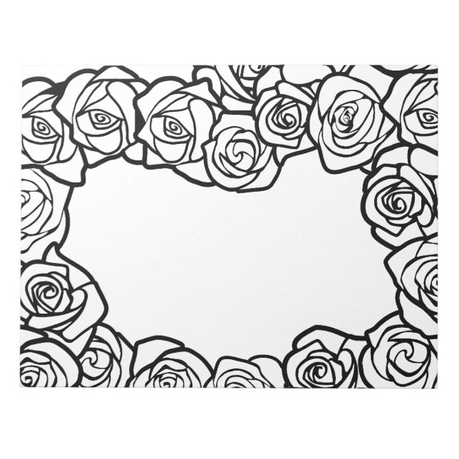 Bloco De Notas Girly Vintage - rosas brancas (Frente)