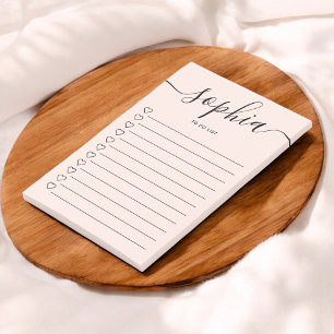 Bloco De Notas Giry To Do List Monograma Calliografia Rosa