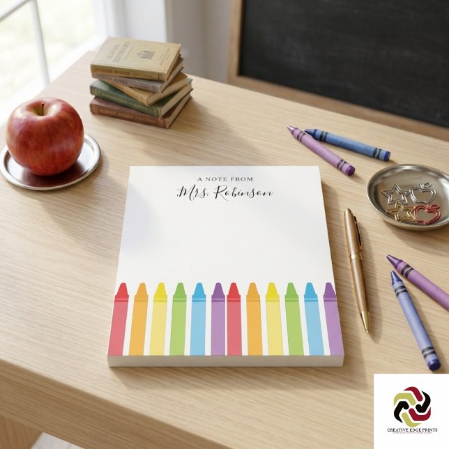 Bloco De Notas Giz de Cera Arco-Íris de Agradecimento aos Profess (Teacher Appreciation Rainbow Crayon Notepad
)