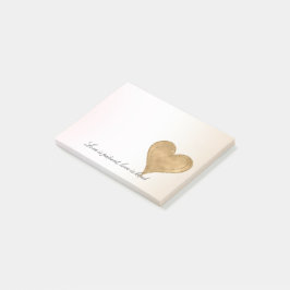 Bloco De Notas Glam Dourado Coração com Brilho