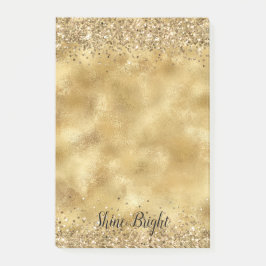 Bloco De Notas Glam Dourado Glitter Confetti     