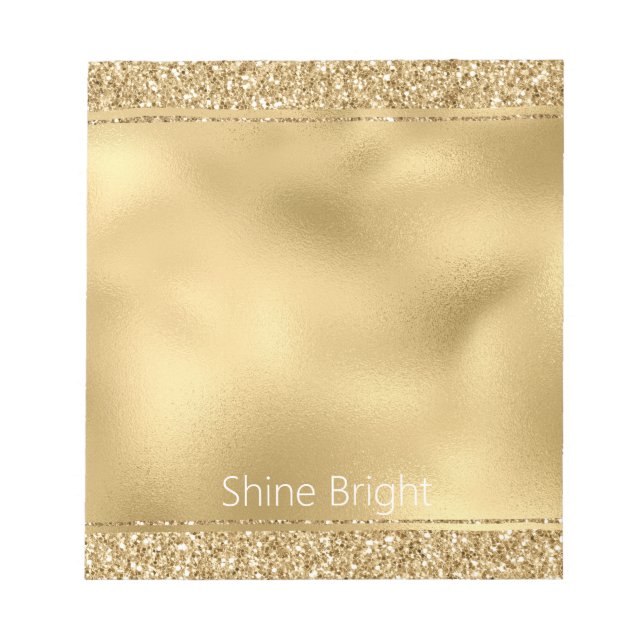 Bloco De Notas Glam Dourado Glitzy Glitzy (Frente)