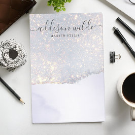 Bloco De Notas Glam Iridescente de Luxo Roxo Holográfico