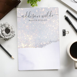 Bloco De Notas Glam Iridescente de Luxo Roxo Holográfico