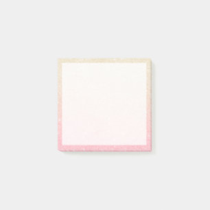 Bloco De Notas Glitter bonito de ouro com gradiente cinzento rosa