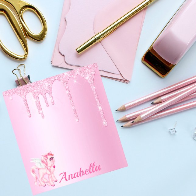 Bloco De Notas Glitter Coloca Rosa Unicorn (Criador carregado)